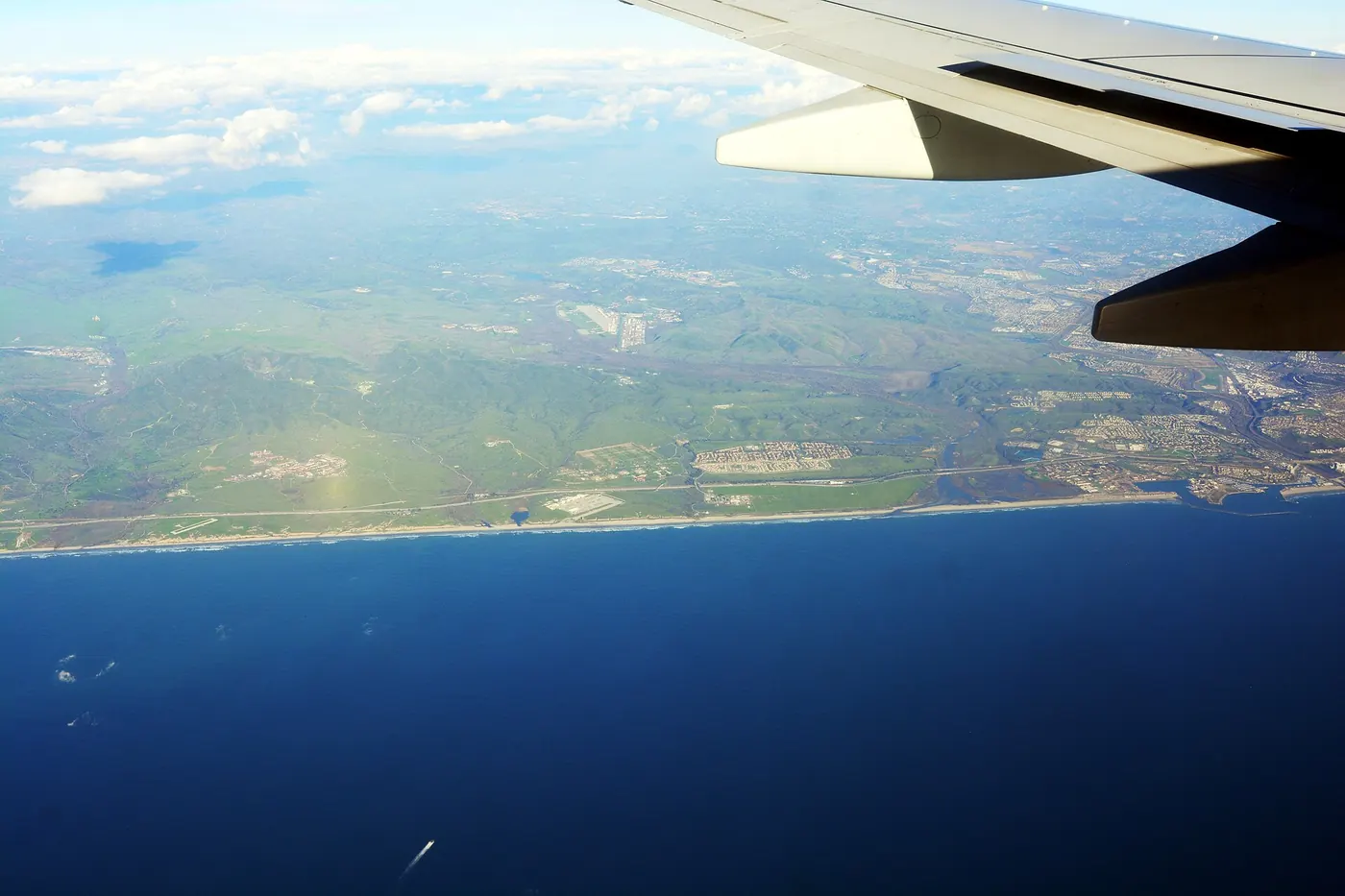 Aerial view of the coast around Camp Pendleton and Oceanside