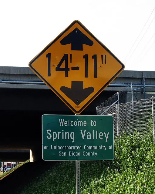 Spring Valley, California community sign