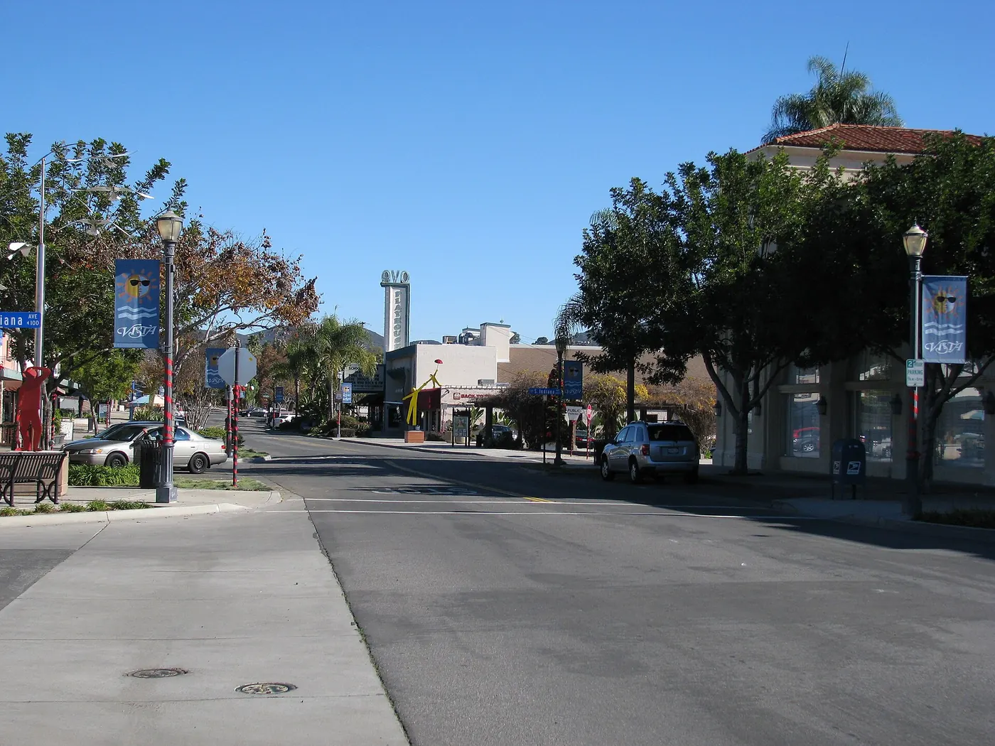 View east down Main Street in downtown Vista