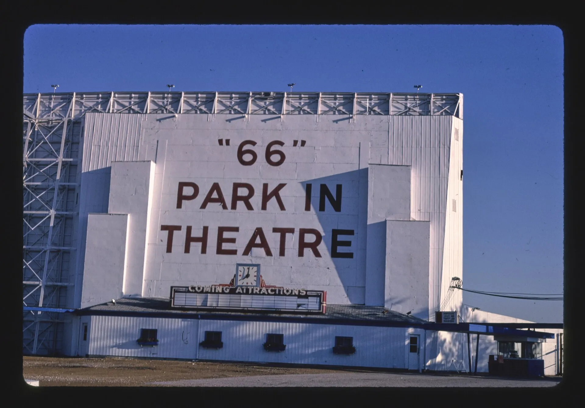 Title: 66 Park-in Theater, Watson Road, Route 366, Crestwood, Missouri Physical description: 1 photograph : color transparency ; 35 mm (slide format). Notes: Forms part of: John Margolies Roadside America photograph a...
