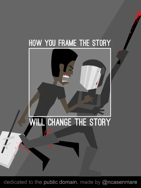 Artistic depiction of different media narratives regarding the 2014 Ferguson unrest by cartoonist Nicky Case.