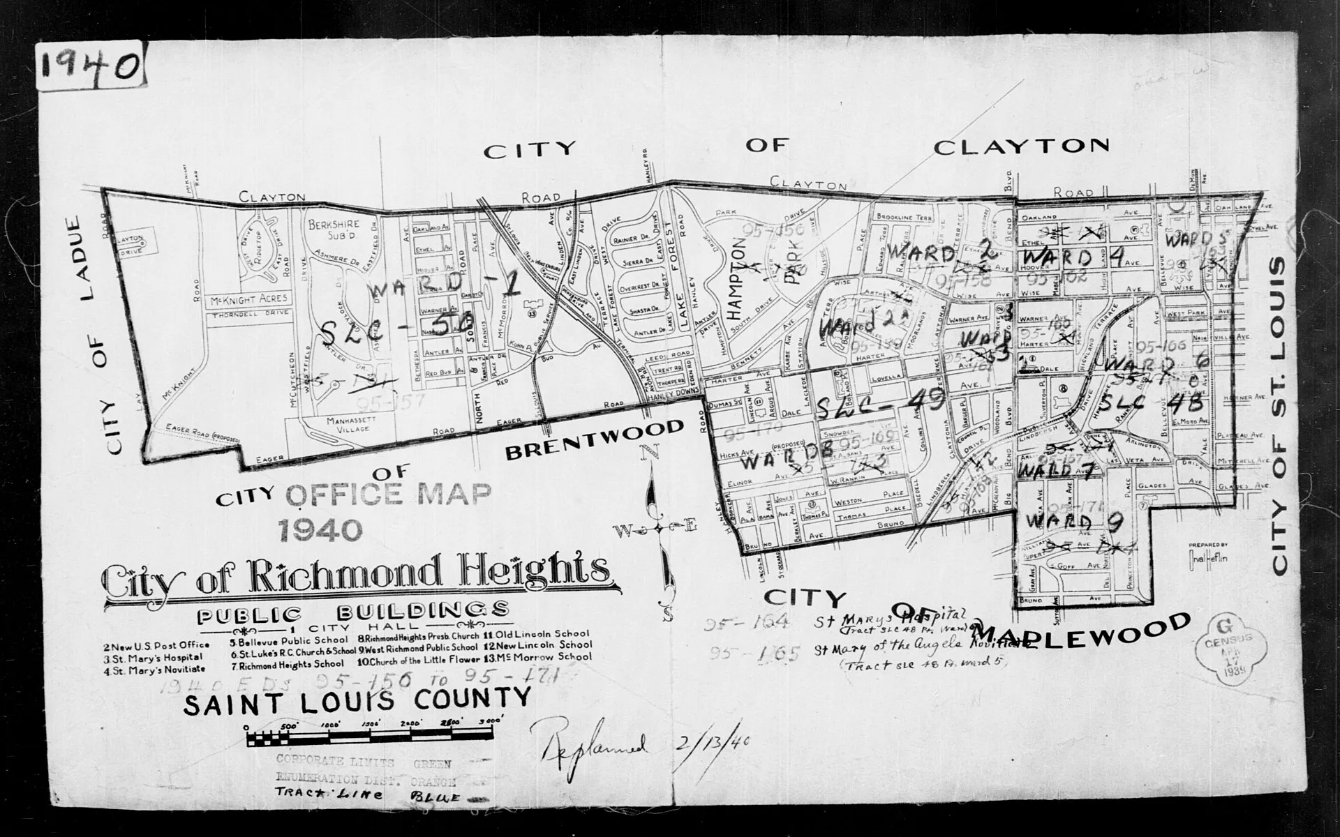 File:1940 Census Enumeration District Maps - Missouri - St. Louis County - Richmond Heights - ED 95-156 - ED 95-171 - NARA - 5833599.jpg