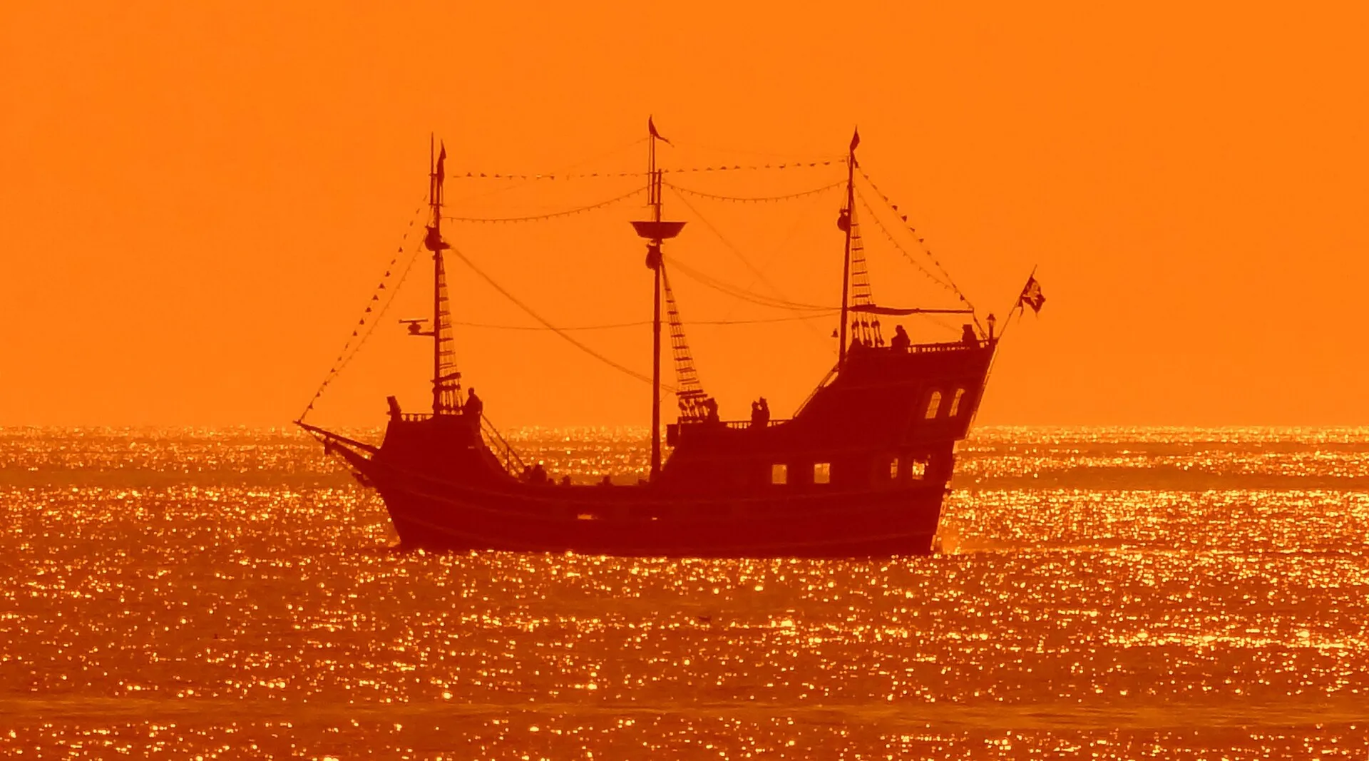 The "pirate ship," a standard sight at Clearwater Beach, Florida.