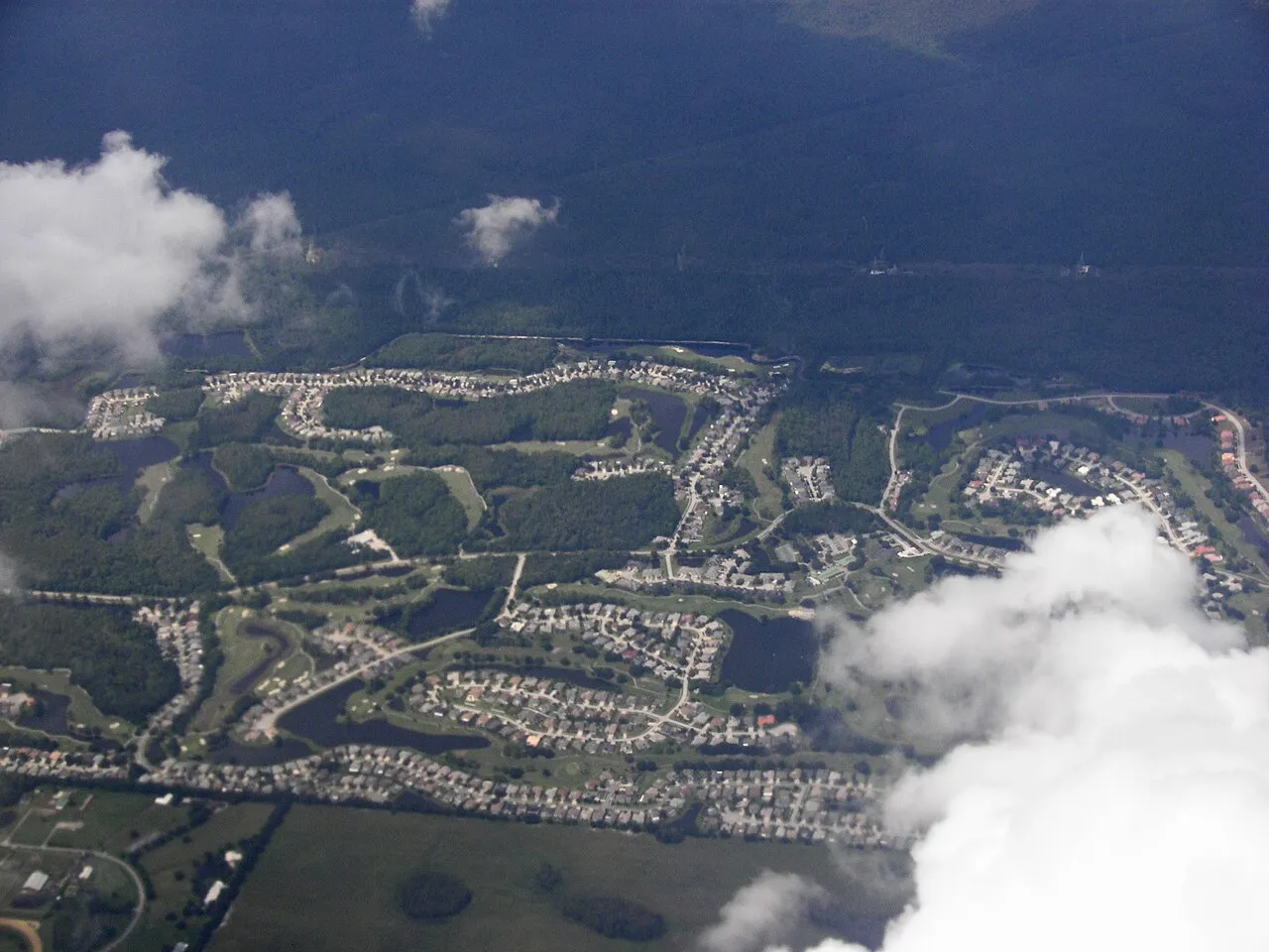 Aerial view of The Eagles golf community in Odessa, Hillsborough County, Florida.