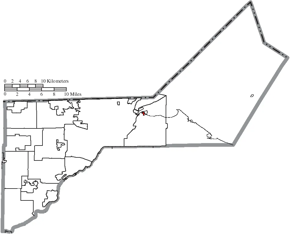 Map of Lucas County Ohio Highlighting Harbor View Village.