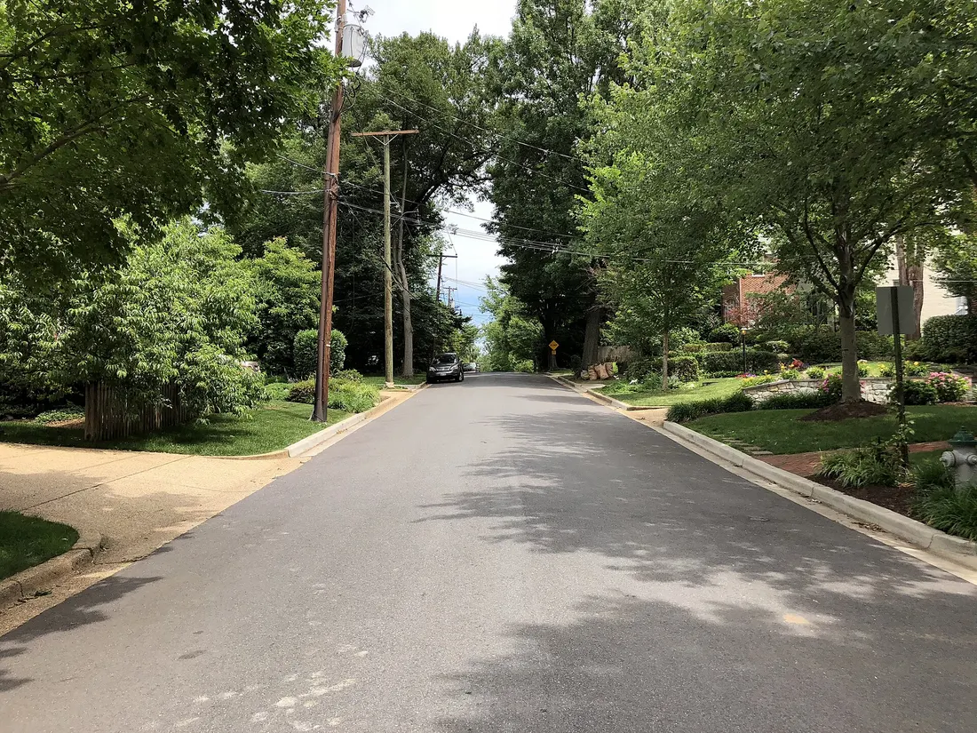 View north along Summit Avenue at Taylor Street in Martin's Additions, Montgomery County, Maryland