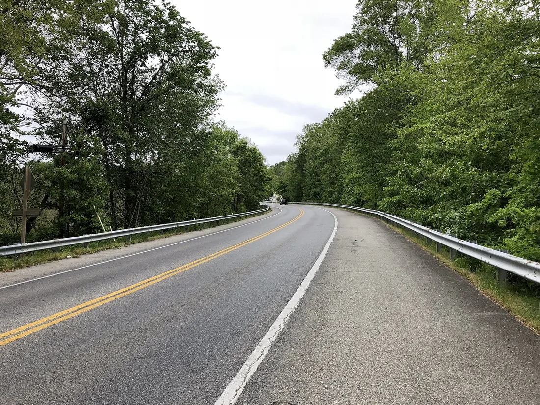 View east along Maryland State Route 6 (Port Tobacco Road) at Causeway Street in Port Tobacco, Charles County, Maryland