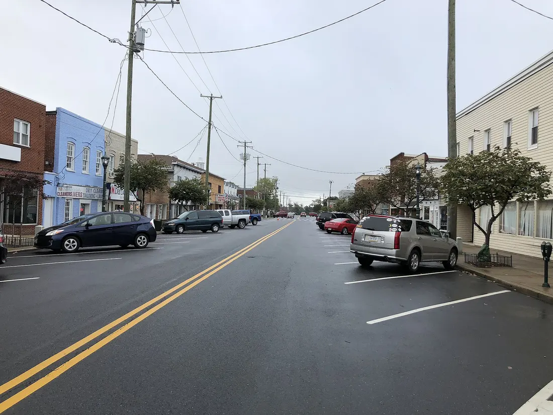 View southeast along Potomac Avenue at C Street in Quantico, Prince William County, Virginia