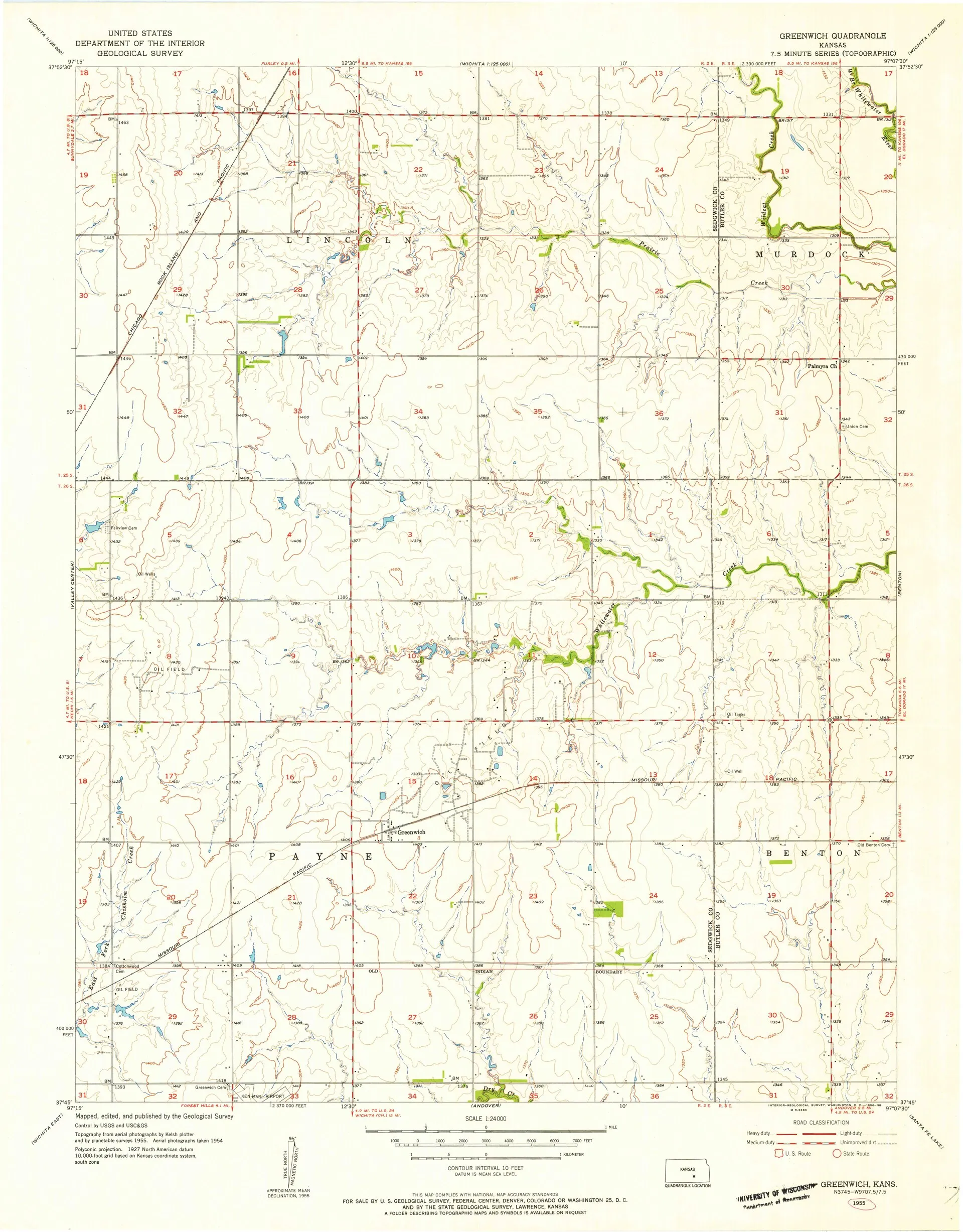Historische Karten von Kansas.