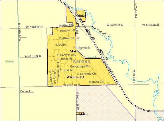 Map of Maize, Kansas