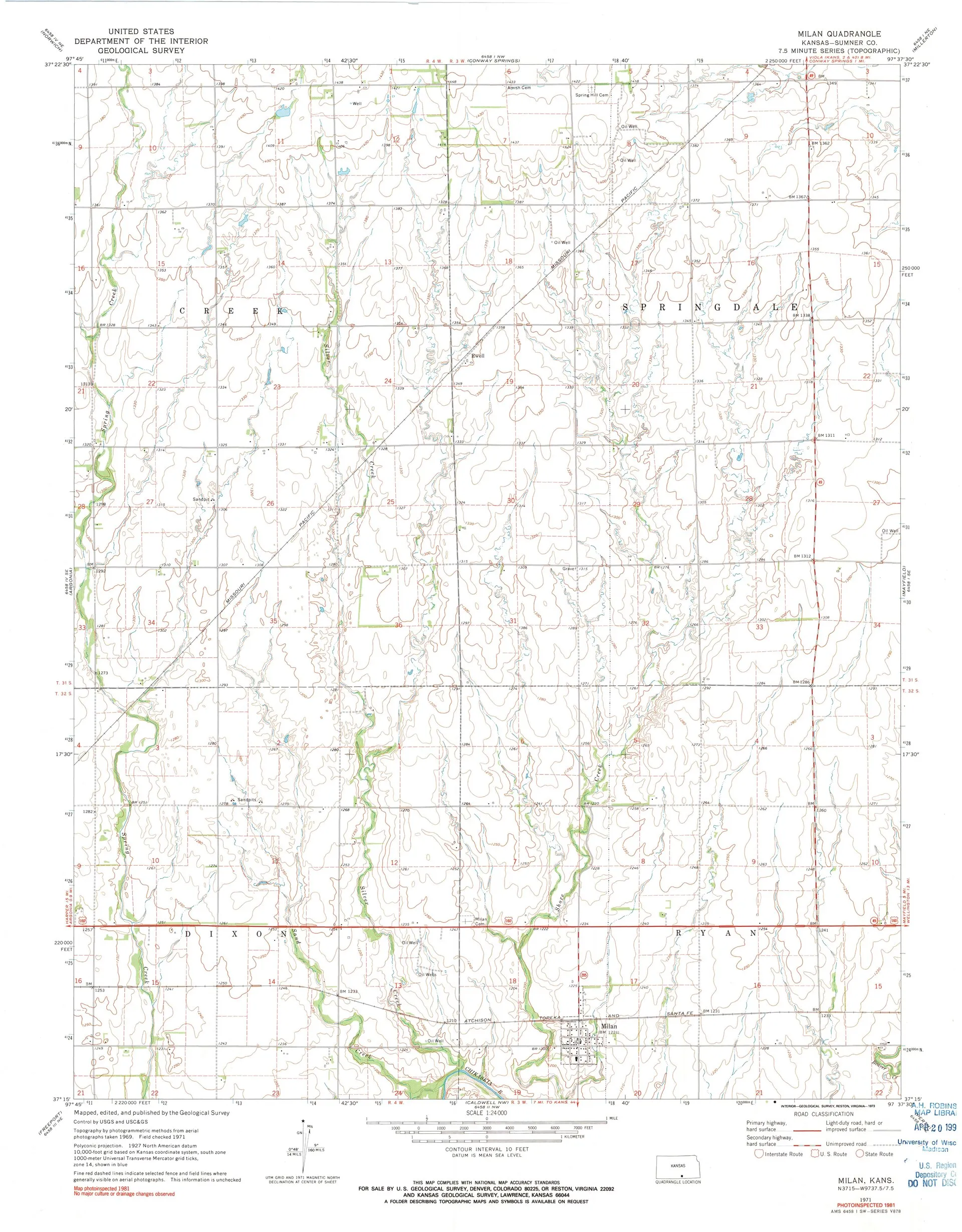 Historische Karten von Kansas.