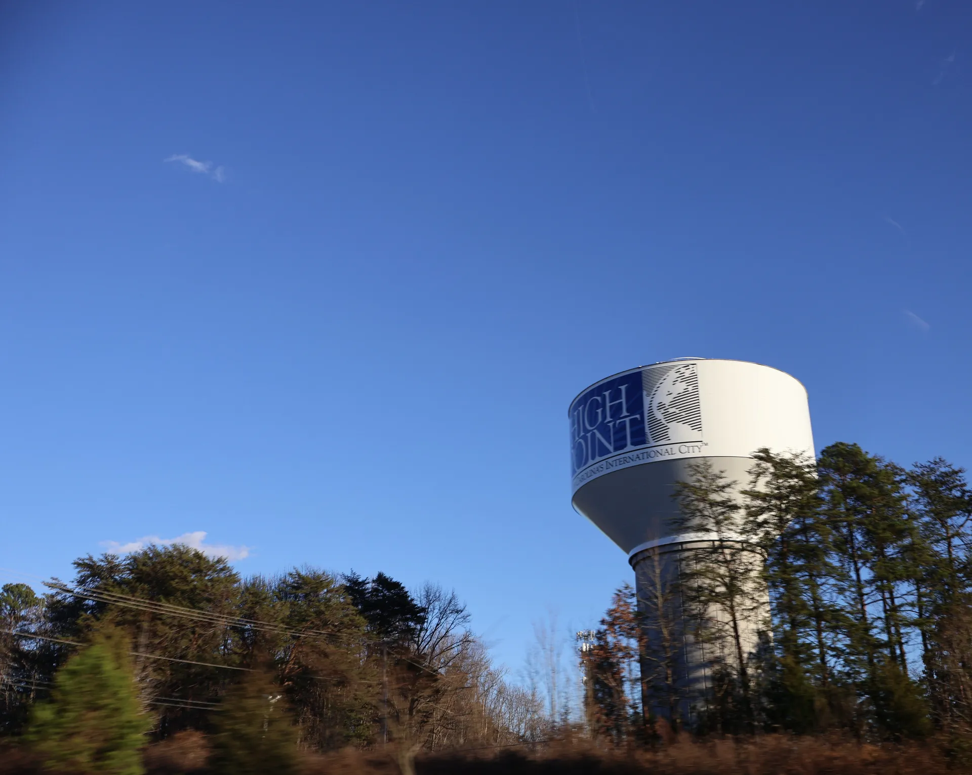 High Point water tower from I-74
