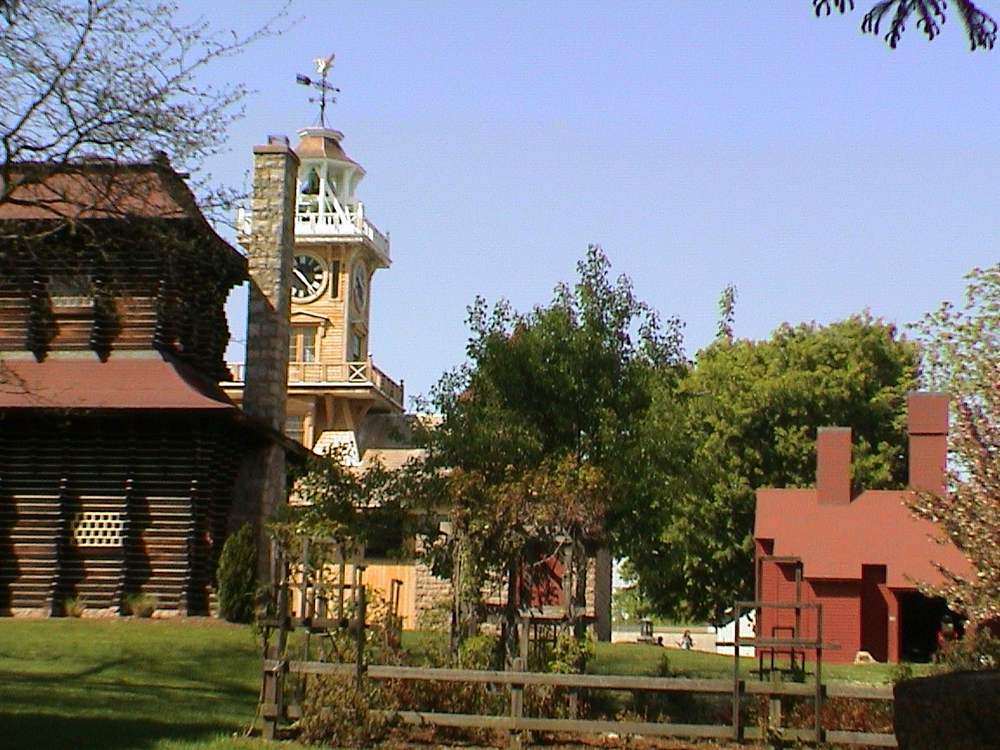 Historic buildings at Boothe Memorial Park in Stratford