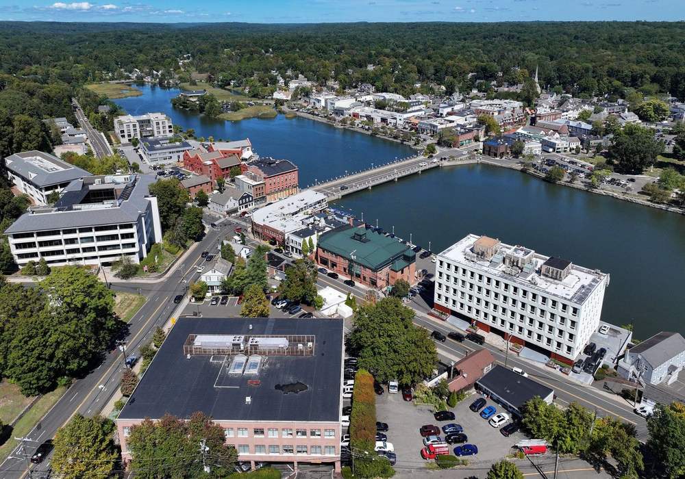 Aerial view of downtown Westport